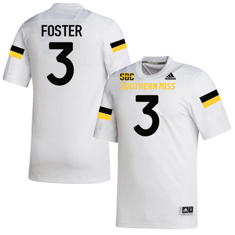 Southern Miss Golden Eagles #3 Ian Foster Football Jersey Stitched-White